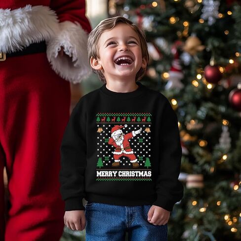 Toddler Boy Girl Christmas Sweatshirts Kid Ugly Xmas Shirt Cotton Long Sleeve Top 3-10 Years in Kuwait