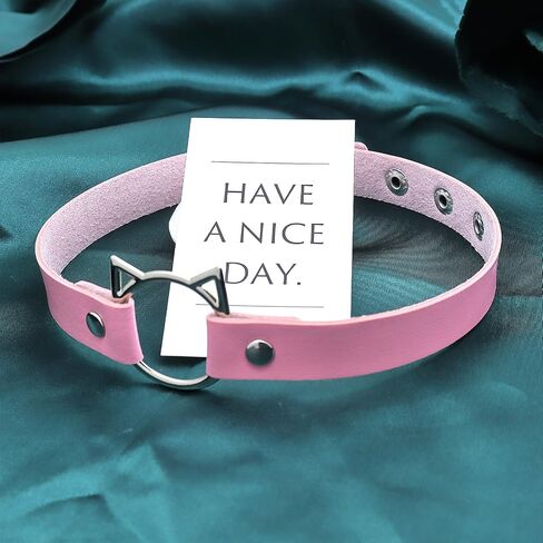 GIGB PBDK Black Statement Collar Choker Punk Rock Pu Leather Cat Necklace Trendy Animal Collar Necklaces Dainty Cosplay Jewelry Accessories Gifts for Women in Kuwait