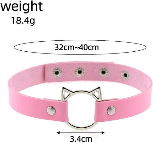 GIGB PBDK Black Statement Collar Choker Punk Rock Pu Leather Cat Necklace Trendy Animal Collar Necklaces Dainty Cosplay Jewelry Accessories Gifts for Women in Kuwait