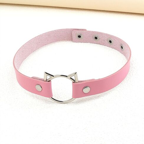 GIGB PBDK Black Statement Collar Choker Punk Rock Pu Leather Cat Necklace Trendy Animal Collar Necklaces Dainty Cosplay Jewelry Accessories Gifts for Women in Kuwait