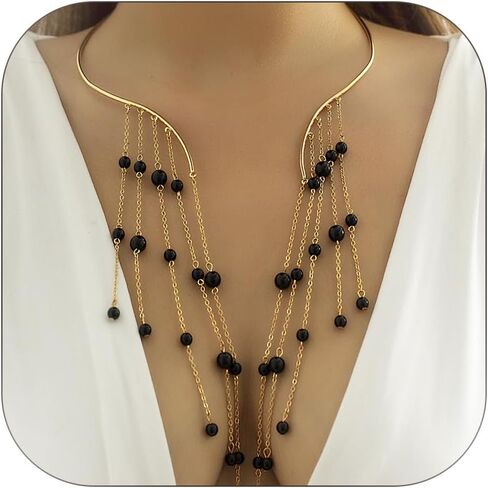 Chunky Gold Cuff Necklace for Women Gold Statement Choker Necklace for Women Gold/Silver African Tribe Wide Metal Choker Necklace Jewelry in Kuwait