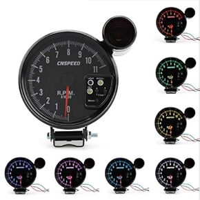 5 Inch Car RPM 11000K Tachometer Gauge 7 color backlight RPM LED Shift Light 12V 5" Inch (120MM) Jdm Sport 7 Color 11K RPM Tachometer Led Gauge+Shift Light Black