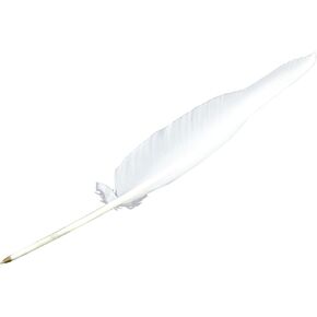 TG,LLC Treasure Gurus Antique Style White Goose Quill Feather Black Ink Ball Point Writing Pen