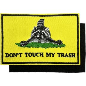 3.5" Hilarious Funny Meme Raccoon Don't Touch My Trash Embroidered Hook and Loop Patch for Backpacks