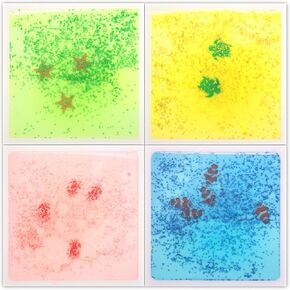 Art3d Liquid Sensory Floor Tiles 30 x 30 cm Playroom Dance Floor Square Colourful 4 Tiles