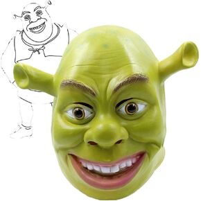 Halloween mask Latex Halloween Cosplay Costume Accessories，Shrek mask