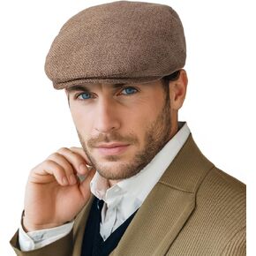 Flat Cap Newsboy Hats for Men - Classic Solid Cabbie Hat Driving Scally Cap Men