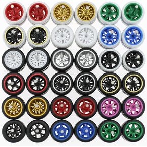 عجلات وإطارات 1/64 لسيارات الألعاب 1/64 (تغليف 10 مجموعات)، مجموعة إطارات إطارات بألوان عشوائية للسيارات بمقياس 1/64