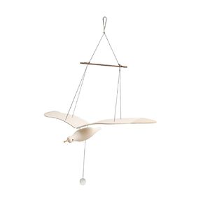 Seagull Mobile, Wooden Soaring Seagulls Hanging Decoration for Home Balcony