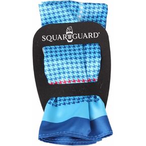 Turquoise Houndstooth Pocket Square & Pocket Square Holder, Large