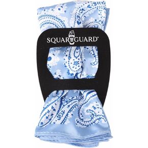 Pink Blue Paisley Pocket Square & Pocket Square Holder, Large