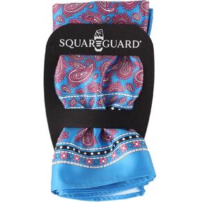 Light Blue/Pink Paisley Pocket Square & Pocket Square Holder, Large