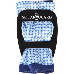 Light Blue Geometric Pocket Square & Pocket Square Holder, Large