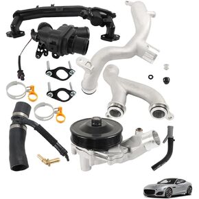 munirater Cooling System Replace Kit 5.0 V8 Supercharged Replacement for 2014-2021 F-Type 2010-2020 XF 2017-2019 XE LR092992 LR090630