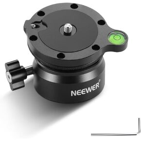 NEEWER Tripod Leveling Base (⌀50mm) Camera Leveler, Bubble Level Aluminum Adjusting Plate with 1/4" 3/8" Mounting Screw Compatible with Canon Nikon Sony DSLR Camera Camcorder, GM11