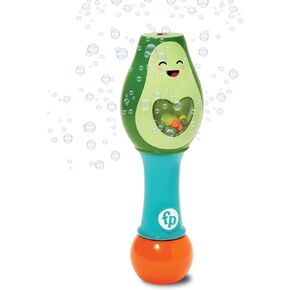 Little Kids Fisher-Price Toddler Toy Shake and Go Bubble Maraca 2-in-1 No Spill Bubble Wand and Musical Toy Maraca | Ages 18+ Months | Includes 4oz of Non-Toxic Bubble Solution