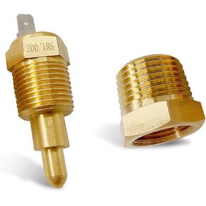 1 PC Car Fan Temperature Switch, 3/8" Pipe Thread 200 to 185 Degrees Engine Cooling Fan Temperature Sensor Switch Cover, Cooling System Retrofit Accessory, Suitable for Most Car Models (Gold)