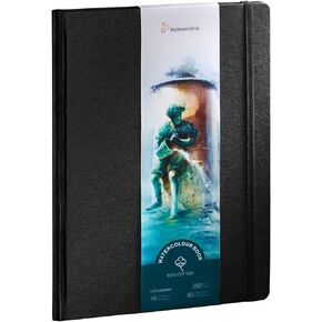 Hahnemühle 10625357 Watercolour Book 250 G/M2, 100% Cotton, AQUARELA NOTEBOK, TAM 19.5X19.5CM, 30 FLS/60 PAG, Natural White