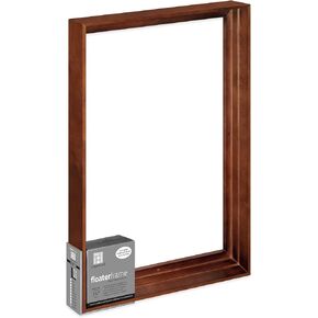 Ampersand Art Supply Floaterframe Readymade Frame for Flat and 1 1/2" Deep Wood Panel and Canvas Artwork, Paintings, Prints, and More, 18"x24", Walnut Thin
