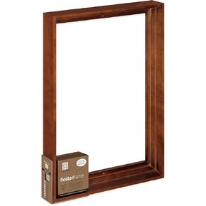 إطار جاهز من Ampersand Art Supply Floaterframe للوحات الخشبية العميقة المسطحة مقاس 1 1/2 بوصة والأعمال الفنية القماشية واللوحات والمطبوعات والمزيد، 18 بوصة × 24 بوصة، لون الجوز الغامق