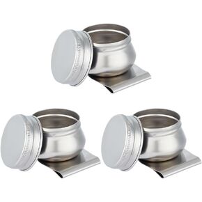 UNICRAFTALE 3 pcs Metal Stainless Steel Oil Painting Cups Single Palettes Container Cups Dipper Painting Pot Container with Lid and Clip Large Mouth Dipper Pallete Cups for Drawing