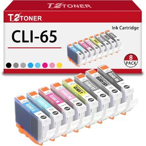 CLI-65 CLI65 Remanufactured 8 Packs Ink Cartridge for PIXMA PRO-200 Professional Photographic Inkjet Printer.