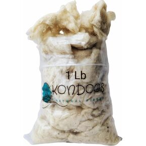 1 lb Wool Stuffing raw Washed Sheep Short Natural Fiber noil w/Debris for Filling Pillow Cushion Toys Dryer Balls Dolls Felting Batting Blending Needle Crafts core Wool Insulation.