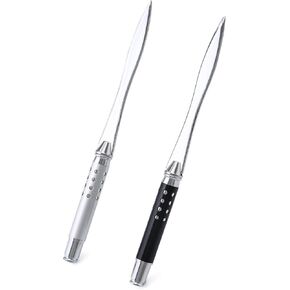 QWORK 2 Pack Metal Letter Opener - Ergonomic Grip Envelope Slitter, Sleek Sword-like Cutter with Safe Edge, Durable Powder-Coated Finish - Versatile Paper Cutter for Office & Outdoor Use in Kuwait