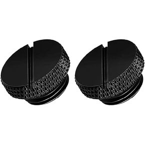 Dracaena 6 pack G1/4" thread, Thin water Stop Plug Fitting with Coin Slot for Computer water cooling System, durable brass/copper material, Black