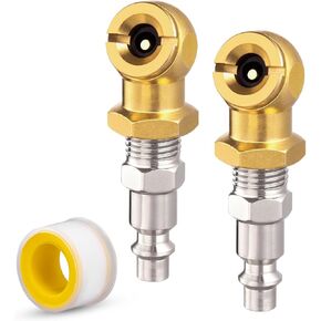 Spurtar 2 Pack Closed Ball Air Chuck, 1/4" NPT Portable Tire Inflator Chuck for Car, Air Compressor Attachments with Standard Quick Plugs Gauge Nozzle, Connects to Hose Air Compressor Accessories