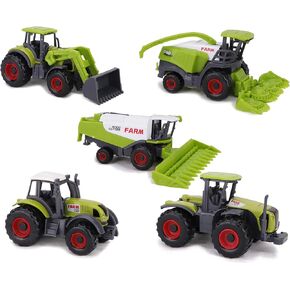 Toyland® Set of 5 Green Die Cast Metal Farm Machinery Toys - Approx 4.5cm Each - Includes Tractors,Combine Harvesters & More!