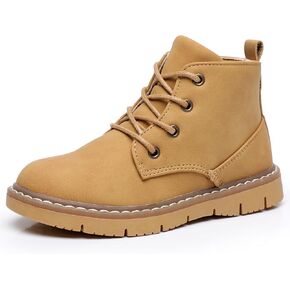 Ahannie Boys Boots Toddler Kids Work Boots Outdoor Casual Side Zipper Ankle Boots(Toddler/Little Kid)