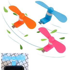 PCTC USB Type C Mini Phone Fan, 6 Pack Portable Mobile Mini Fan for Samsung Galaxy Note 20 Note 8 Note9 A12 A10 A9 Star S22 S21 S10e S9 A9s A8s A8+, Huawei P30 and More, Cell Phone Summer Accessories