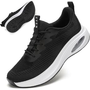 ZYEN Wide Toe Box Shoes Women Air Cushion Road Running Shoes Extra Wide Width Sneakers Arch Support Gym Athletic Tennis Sneakers Lightweight Breathable Walking Shoes