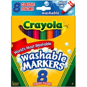 Crayola Broad Line Washable Markers, 8 Markers, Classic Colors Pack of 10