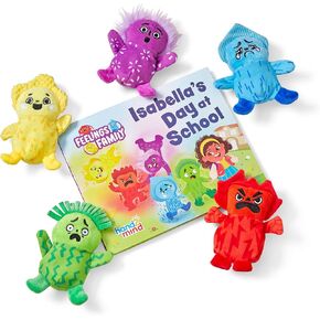 hand2mind Feelings Family Introductory Storybook and Plush Set, Toddler Emotions Book, Social Emotional Learning Activities, Play Therapy Toys, Preschool Books 3-5, Calm Down Corner Supplies