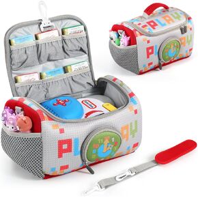 Carrying Case Compatible with Little Tikes for Story Dream Machine Books Starter Set, Storage Carrier Bag for Little Tikes for Storytime Audio Play Real for Littles Character Collection (Red)