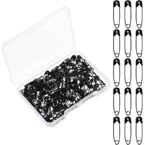 120 Pcs/Box Black Safety Pins, 19mm Tiny Safety Pins Small Safety Pins for Clothes, Metal Sewing Pins Mini Safety Pins Sewing Clothes Pins for Tags DIY Crafts Jewelry Making(Black)