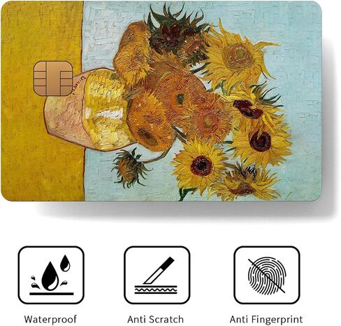 ملصق بطاقة ائتمان Van Gogh Sunflower، ملصق جلد البطاقة لـ EBT، الائتمان، الخصم، بطاقة ائتمان قسيمة الطعام، النقل، غطاء جلد بطاقة المفتاح، in Saudi Arabia