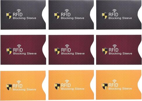 RFID Blocking Sleeves 9 Pcs Credit Card Protector for Purses Debit Card Blocker Identity Card Holder Set for Women Men Identity Theft Protection in Saudi Arabia