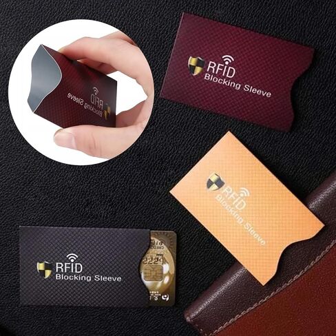 RFID Blocking Sleeves 9 Pcs Credit Card Protector for Purses Debit Card Blocker Identity Card Holder Set for Women Men Identity Theft Protection in Saudi Arabia