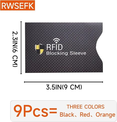 RFID Blocking Sleeves 9 Pcs Credit Card Protector for Purses Debit Card Blocker Identity Card Holder Set for Women Men Identity Theft Protection in Saudi Arabia