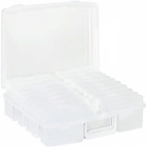 Naivees Photo Storage Case 4" x 6" Photo Case-16 Inner Photo Organizer Boxes Craft Keeper Photo Storage Containers Box for Photos, Pictures,Art (Transparent ×1 Multicolor ×1) in Kuwait