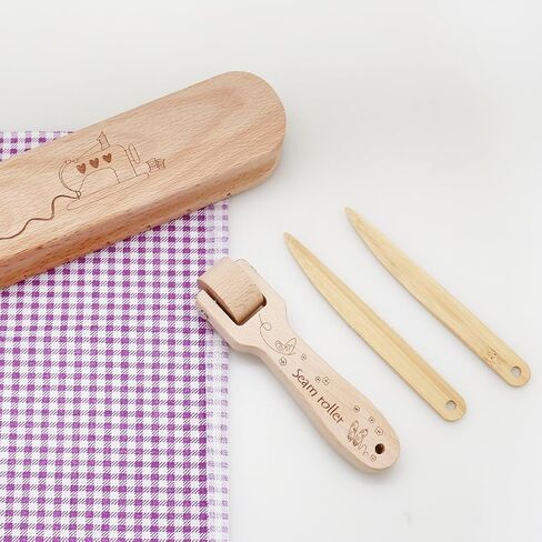 Fbshicung Seam Roller Beech Wood Tailors Clapper Seam Flattening Tool and Point Tuner Tools for Quilting, Sewing, Print, Wallpaper in Saudi Arabia
