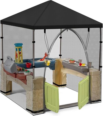 غطاء مظلة للأماكن الخارجية مناسب لمسرح ستيب 2 - جيد التهوية وغير خانق، مقاوم للرياح، محمي من الأشعة فوق البنفسجية - قماش أكسفورد مقاوم للماء 420D - غطاء سقف لبيت لعب الأطفال in Kuwait