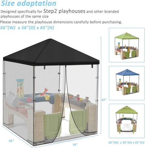 غطاء مظلة للأماكن الخارجية مناسب لمسرح ستيب 2 - جيد التهوية وغير خانق، مقاوم للرياح، محمي من الأشعة فوق البنفسجية - قماش أكسفورد مقاوم للماء 420D - غطاء سقف لبيت لعب الأطفال in Kuwait