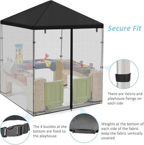 غطاء مظلة للأماكن الخارجية مناسب لمسرح ستيب 2 - جيد التهوية وغير خانق، مقاوم للرياح، محمي من الأشعة فوق البنفسجية - قماش أكسفورد مقاوم للماء 420D - غطاء سقف لبيت لعب الأطفال in Kuwait