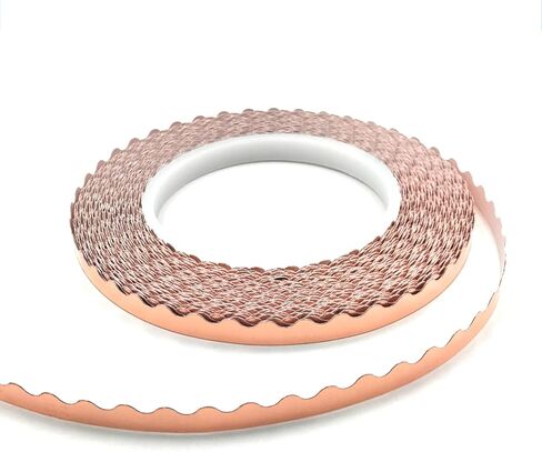 Silver Backed Scalloped Copper Foil Tape for Stained Glass, DIY Crafts, Single Small Scalloped Copper Foil in Saudi Arabia