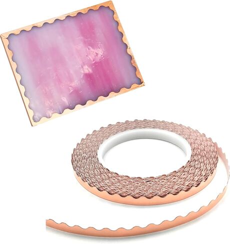 Silver Backed Scalloped Copper Foil Tape for Stained Glass, DIY Crafts, Single Small Scalloped Copper Foil in Saudi Arabia