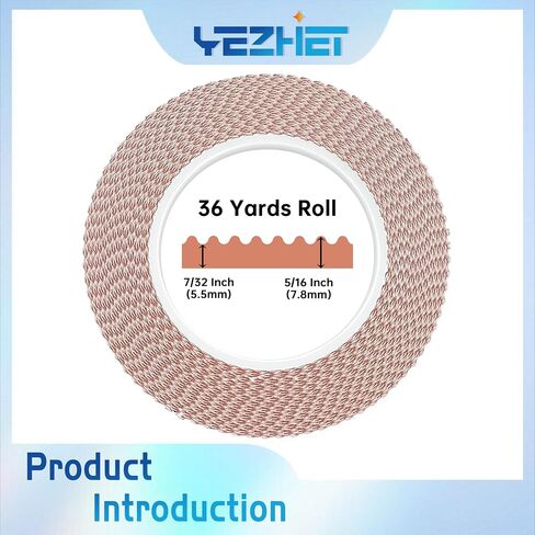 YEZHET Scalloped Copper Foil Tape, 1/4 Inch Black Backed Copper foil for Stained Glass in Kuwait